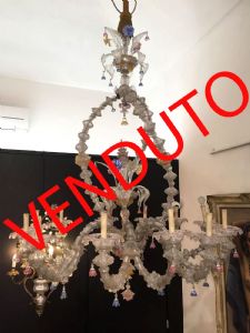 Großer Murano-Glas-Kronleuchter mit 12 Lichtern